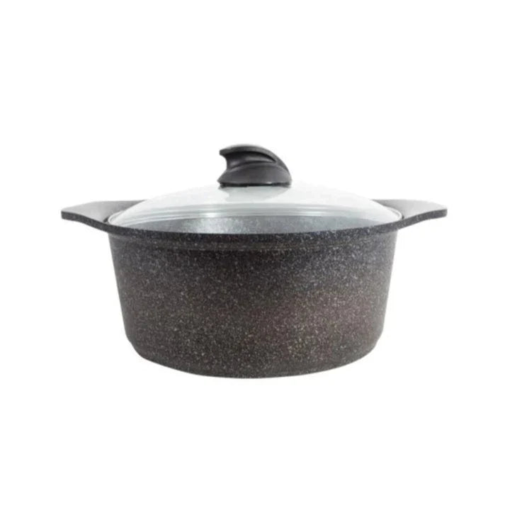 Arshia Nonstick Granite Casserole With Glass Lid