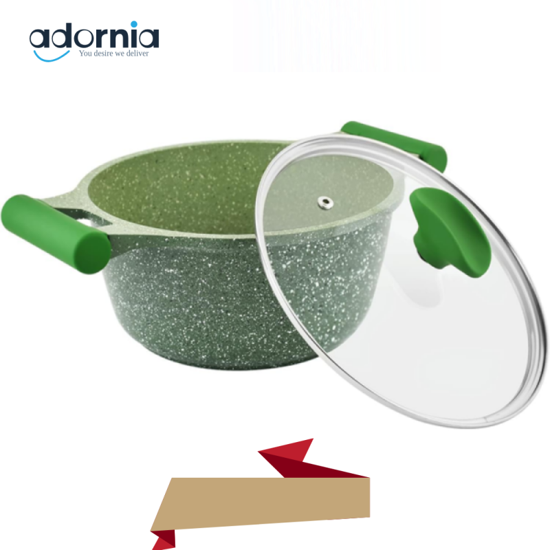 PRESTIGE GRANITE COOK POT 28CM – NON-STICK CASSEROLE WITH GLASS LID