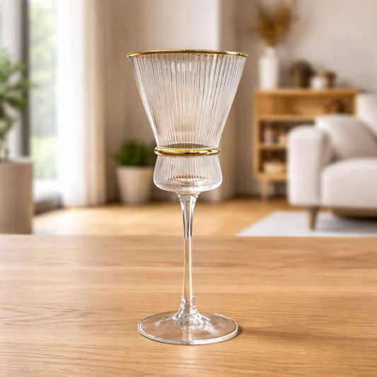 Crystal Golden Champagne Goblets – Set of 6