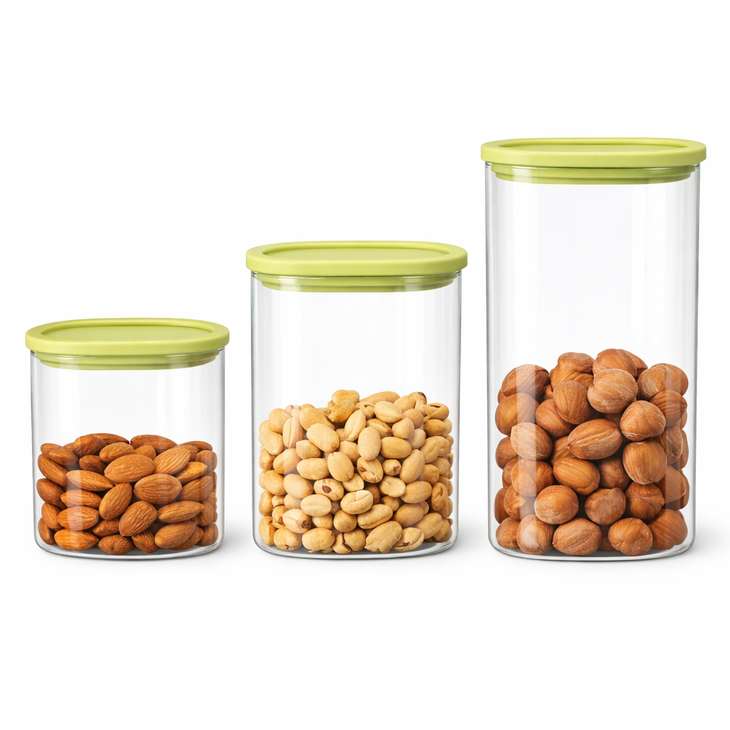 Clear Glass Storage Jar with Airtight Lid - MYK DEALS