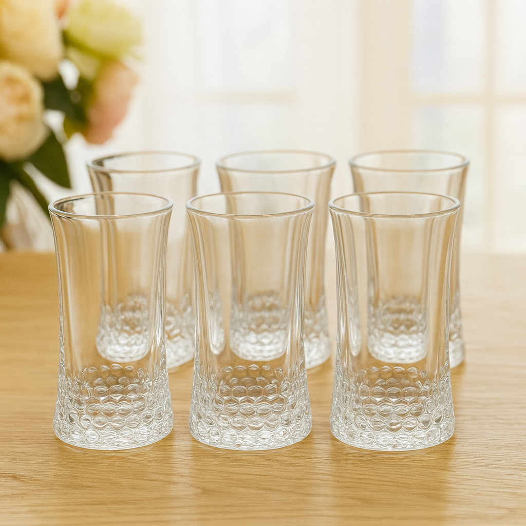 Diamond Design Clear Glass Premium Heavy-Base Drinkware