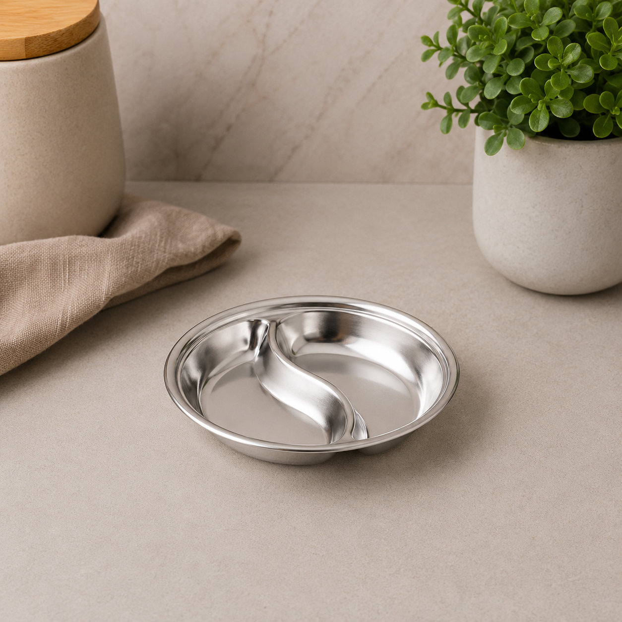 1×2 Sauce Dish – 12cm Silver Finish