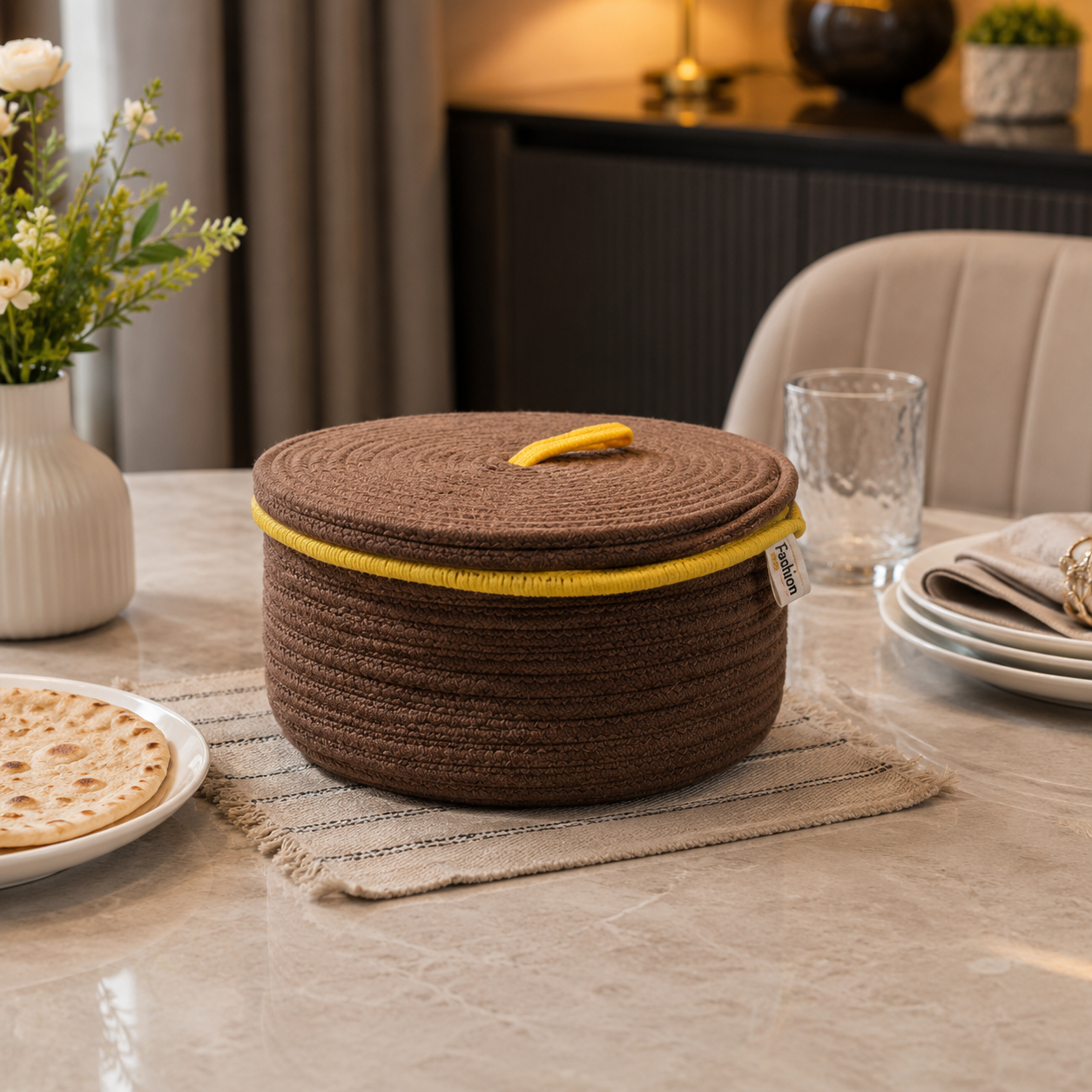 ThermoWeave Roti Storage Basket With Can Lid