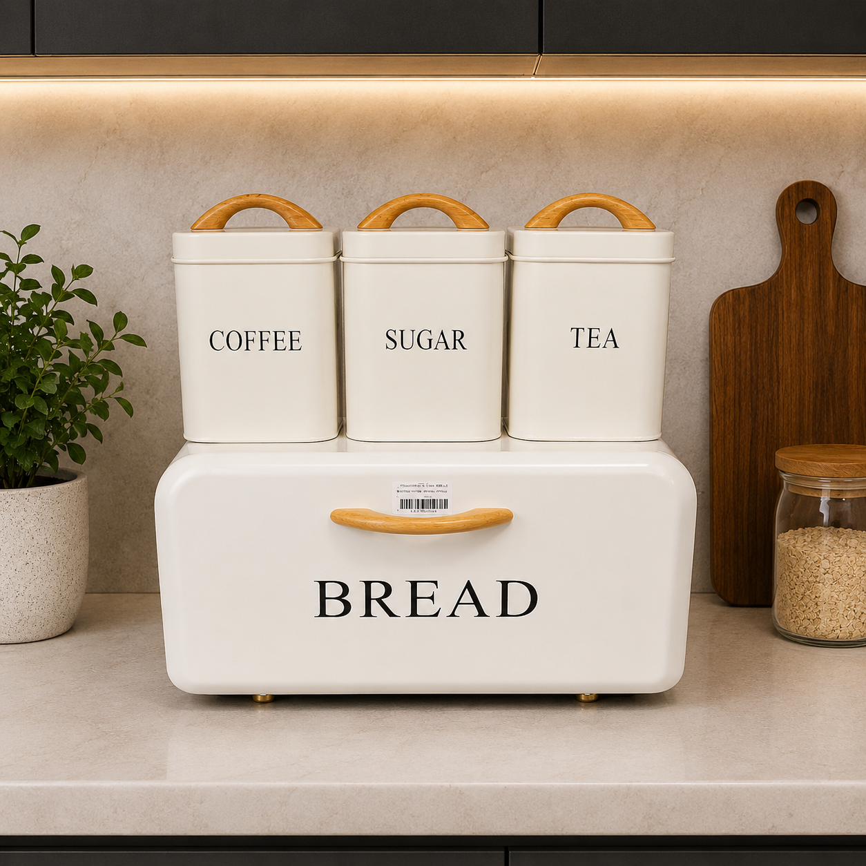 Cream White Bread Box Set