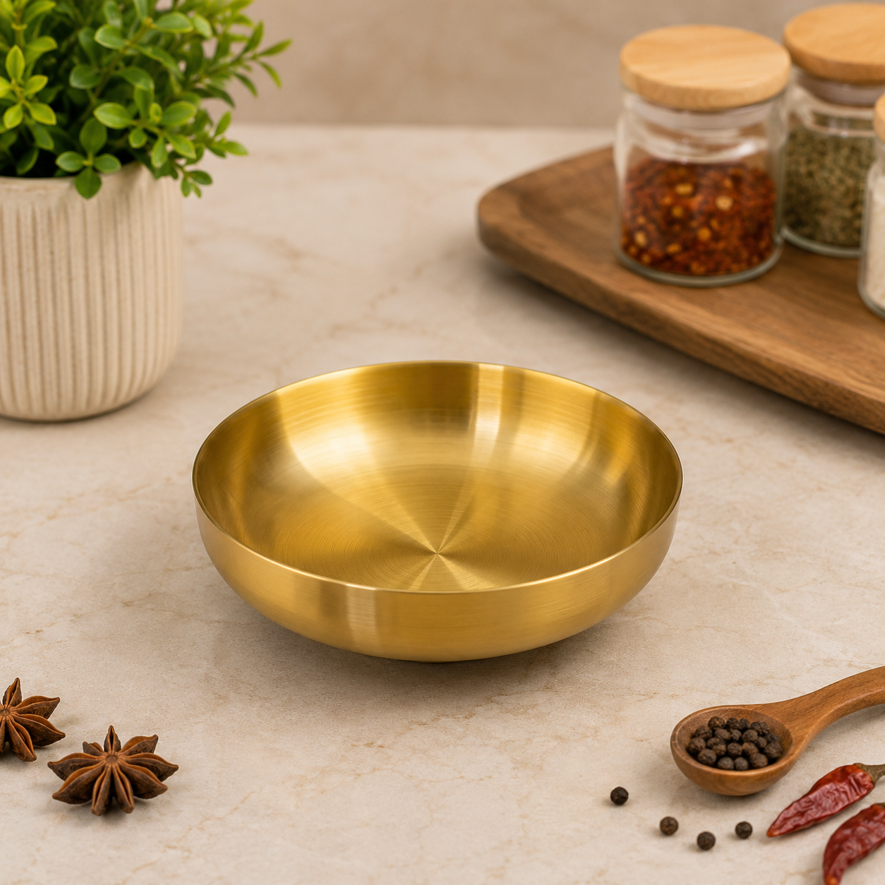 Luxury Gold Stainless Steel Seasoning Dish – 12.5cm