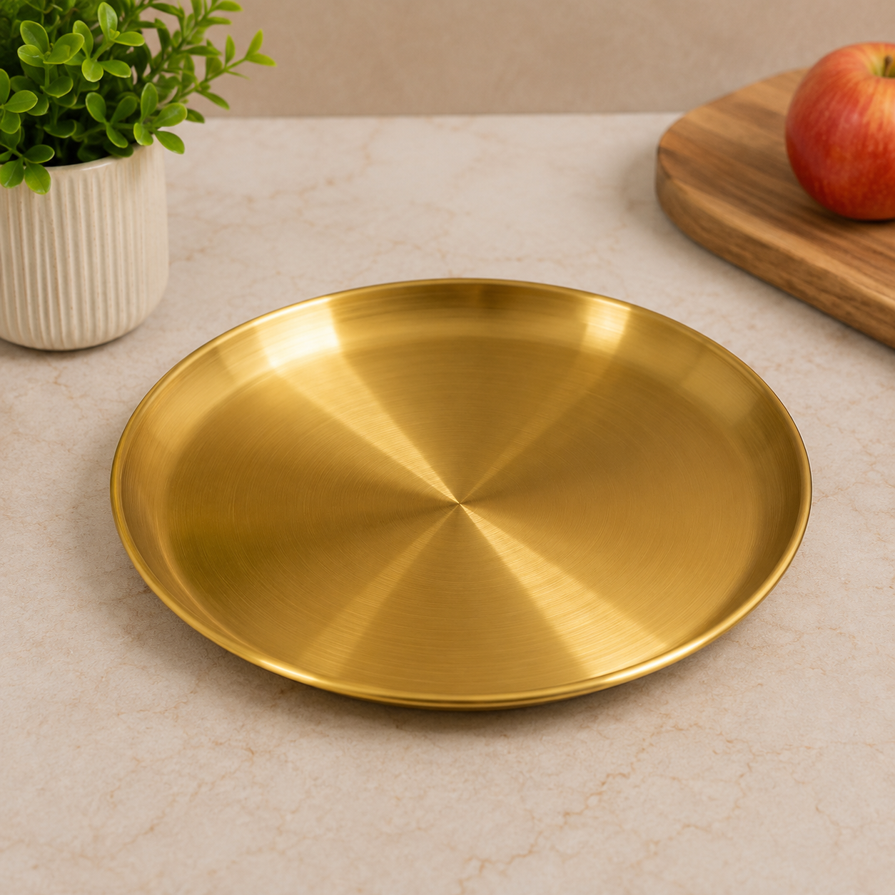 Luxury Gold Round Fruit Tray – 23cm