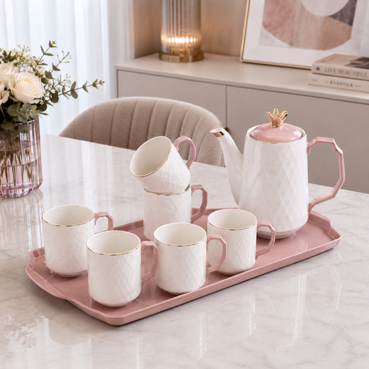 Royal Crown Ceramic Coffee Set - 9Pcs