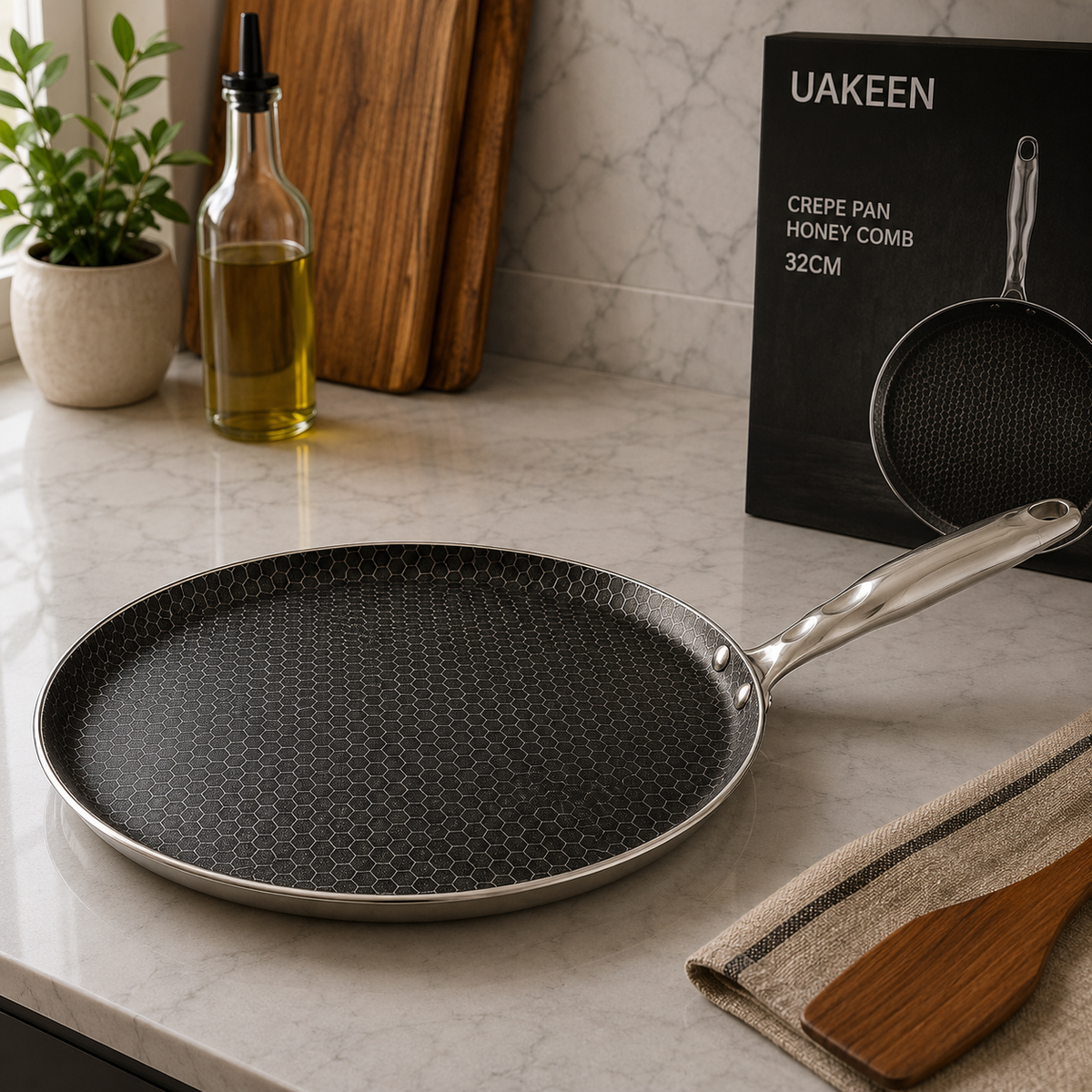 UAKEEN Honey Comb Crepe Pan – 32 CM