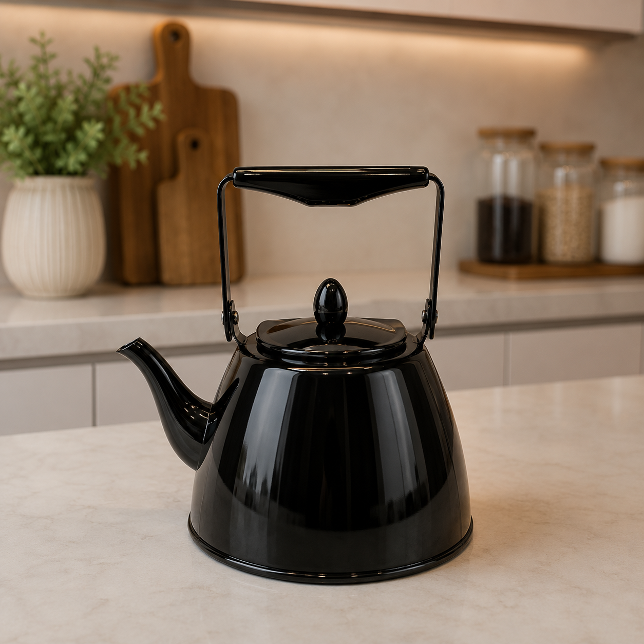 Midnight Luxe Stainless Steel Kettle – 1.0L
