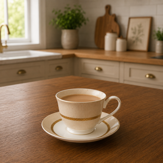 Bone China 24 Pcs Tea Set – Gold Line Luxury