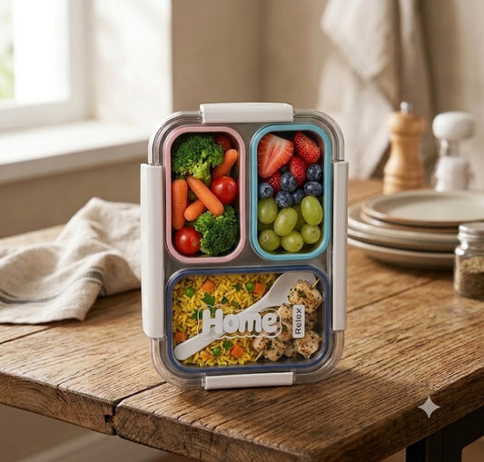 Stainless Steel 3-Compartment Bento Lunch Box