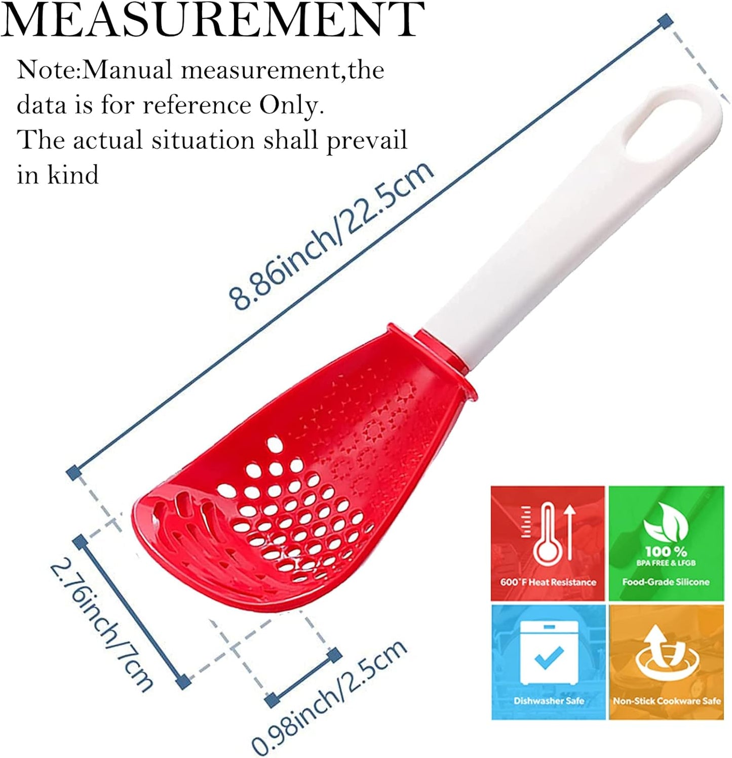 Multifunctional Kitchen Cooking Spoon - Egg Yolk Separator, Grater, Masher, Colander, Skimmer, Scoop - Heat Resistant