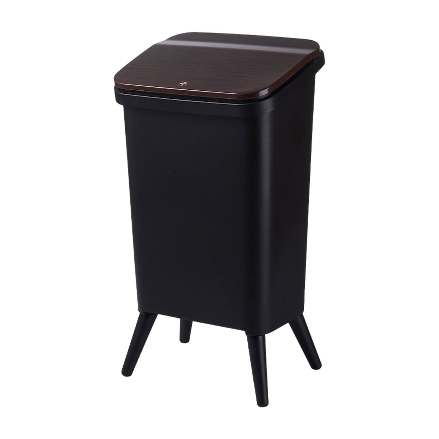 Rubbish Bin with Feet and Lid, Rubbish Bin, Waste Bin for Children's Room, Cabinet, Living Room, Bathroom, Kitchen, Black