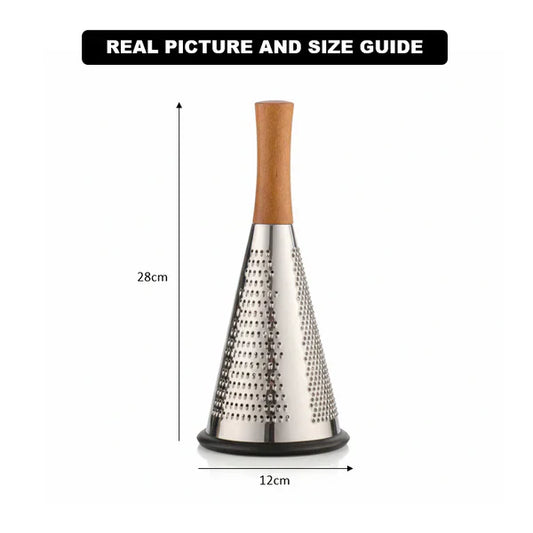 Stainless Steel 3-Sided Grater with Wooden Handle