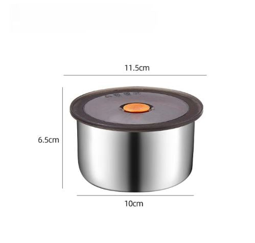 Set of 4pcs Storage Box Stainless Steel Preservation Container With Silicone Sealing Ring Layered & Oderly