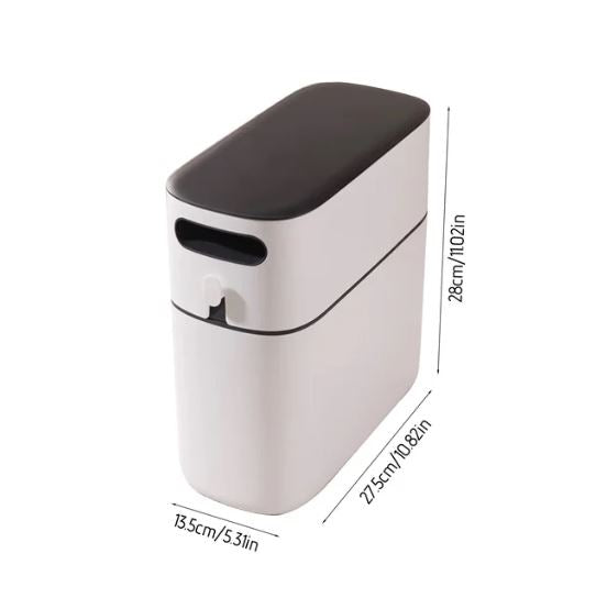 Trash Bin, Hygienic Narrow Trash Can, Contactless Trash Can Large Capacity Trash Can, 8L Garbage Can