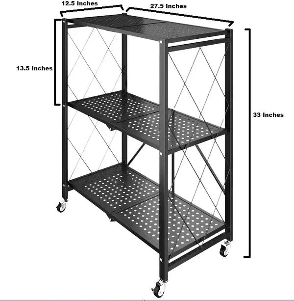 Foldable Kitchen Trolley - White