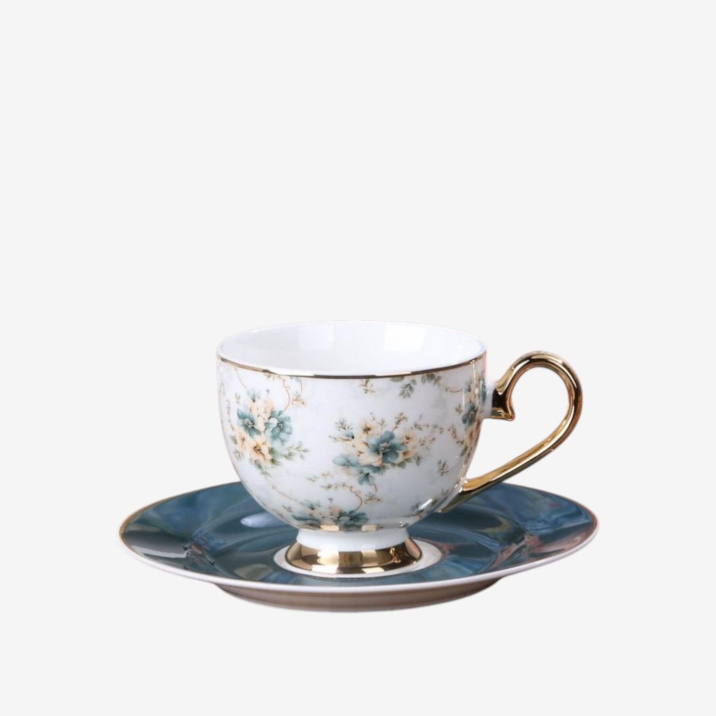 Johnson Bros Inspired 12-Piece Floral Cups & Saucers Set –Elegant for Home, Guests & Gifting