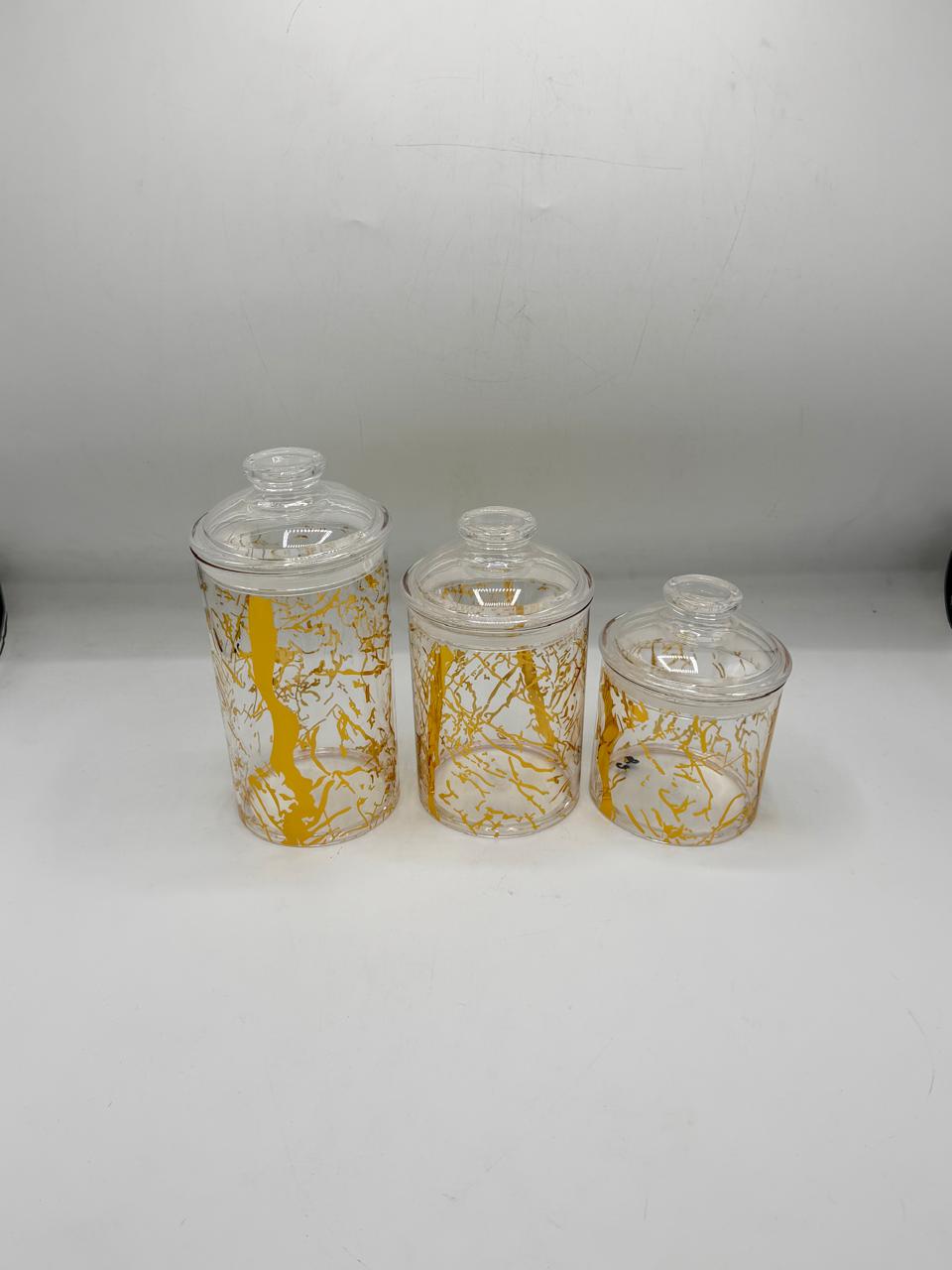 Crackle Acrylic Jar Set - 3 Piece Storage Containers