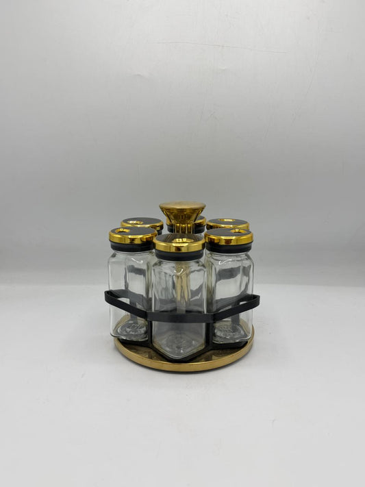 Round Jar Rotating Spice Rack Carousel