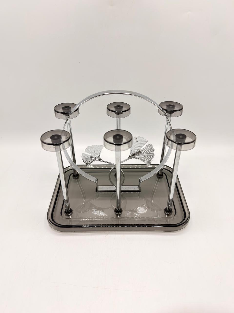 Chrome Six Glass Drying Rack 24-29