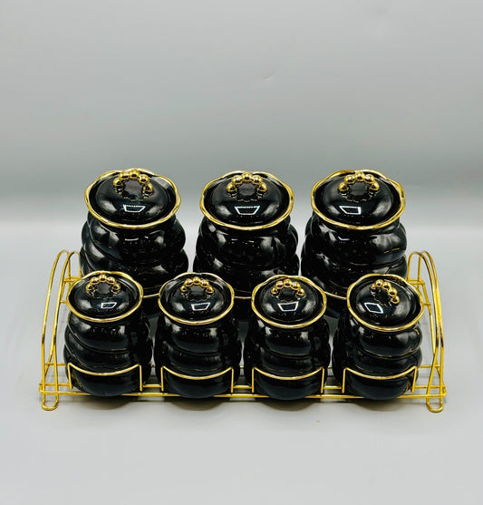 Royal Black 7-Piece Jar Set