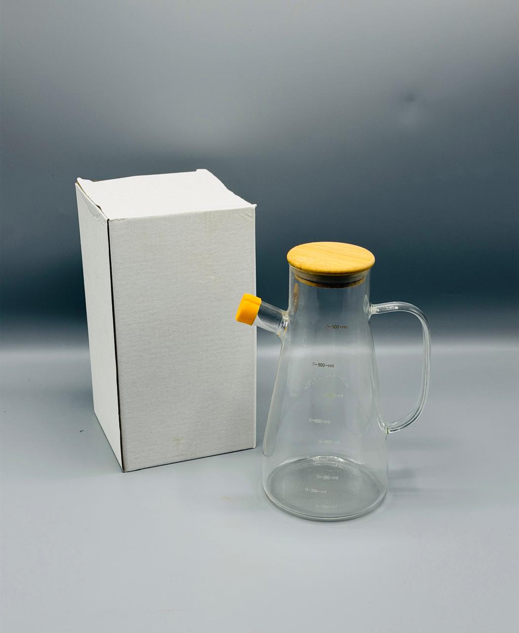 Bamboo Lid Glass Oil Dispenser – 900ml