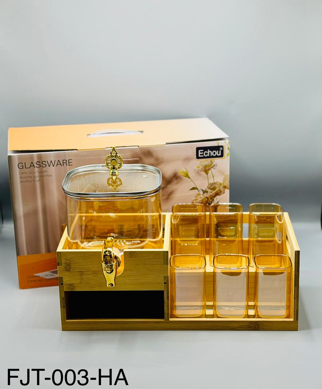 Square Glass Dispenser Set – 8 Pcs