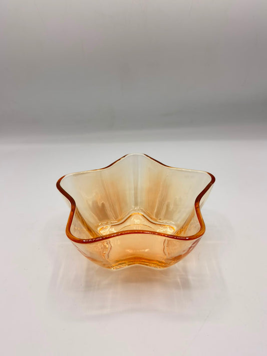 Amber Glass Dessert Bowls (8-5) – 7-Piece Star-Shaped Fruit & Ice Cream Dishes