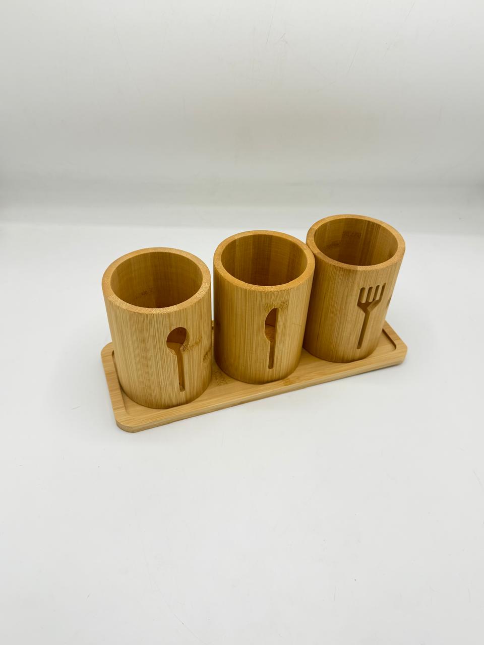 Bamboo Cutlery Holder Set 7-37