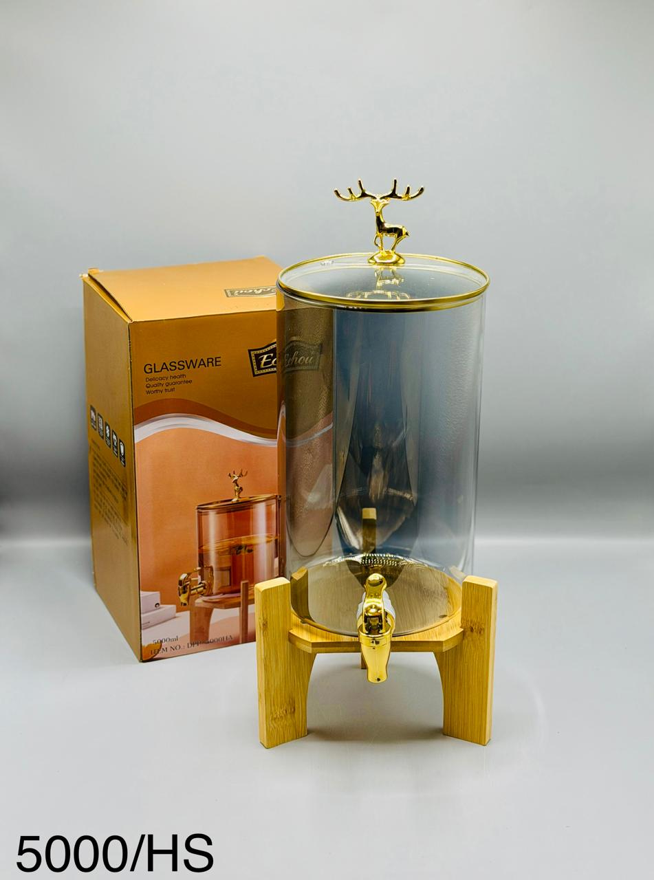 Golden Deer Glass Dispenser – 5000ml