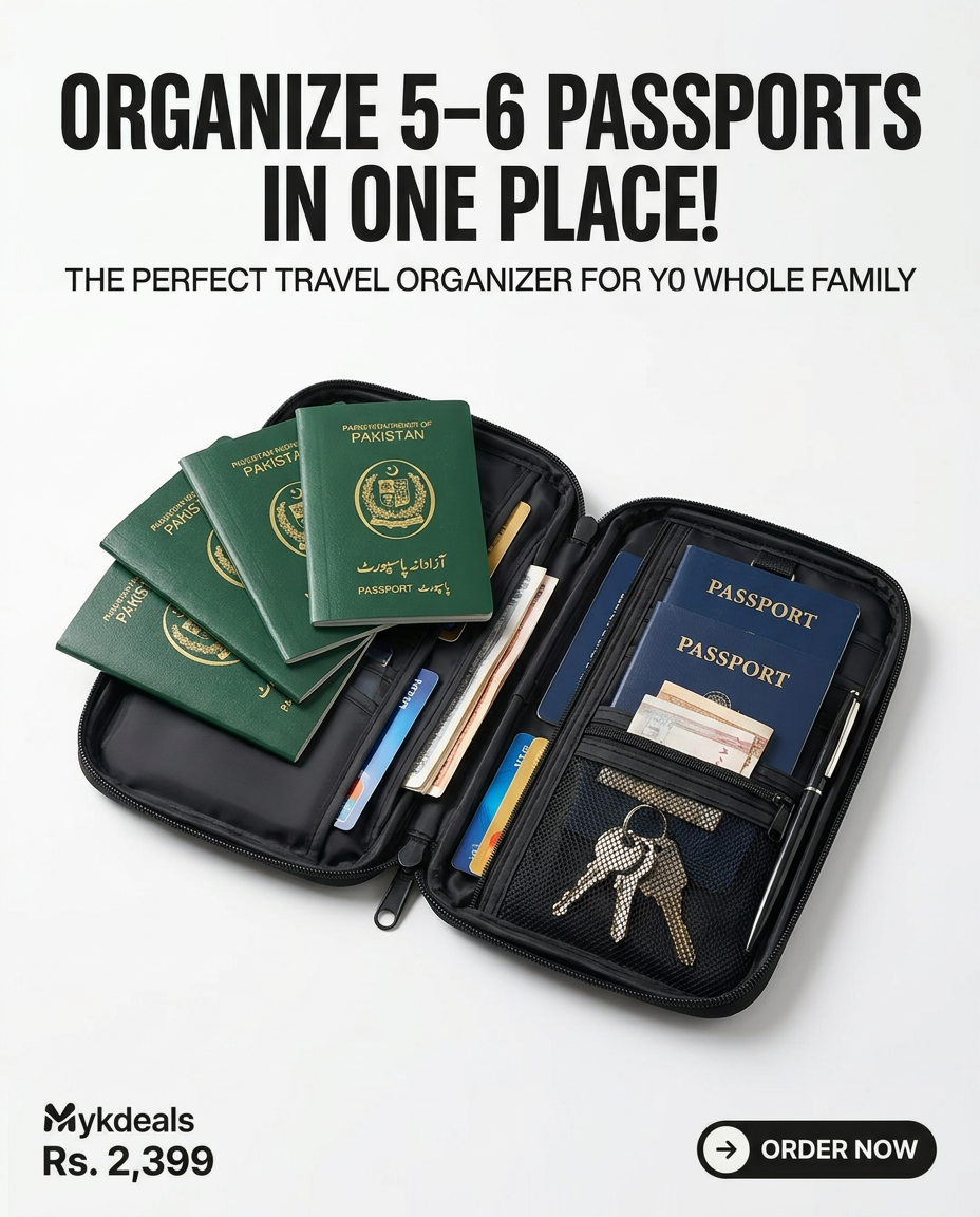 Waterproof Family Passport Holder Travel Wallet – Multi-Passport & Document Organizer (ON WEEKEND SALE)