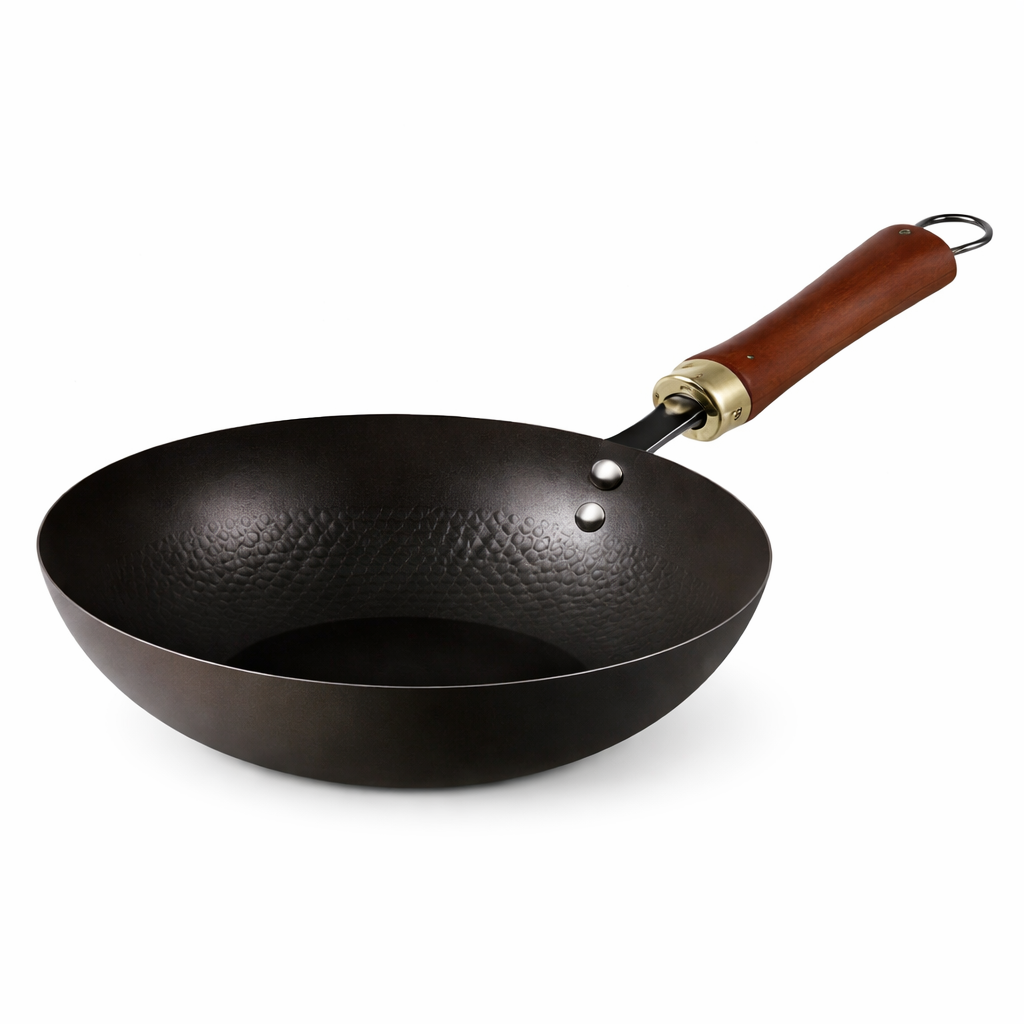 Steel Wok Pan with Wooden Handle 20 cm | 24 cm | 28 cm