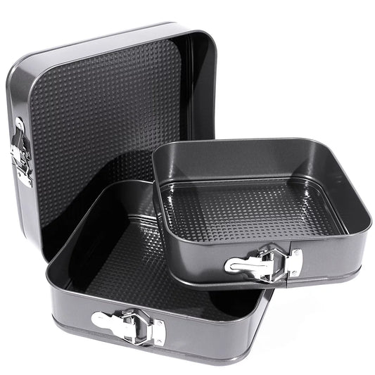 3-Piece Square Non-Stick Cake Mould Set (Premium Baking Pan Set)