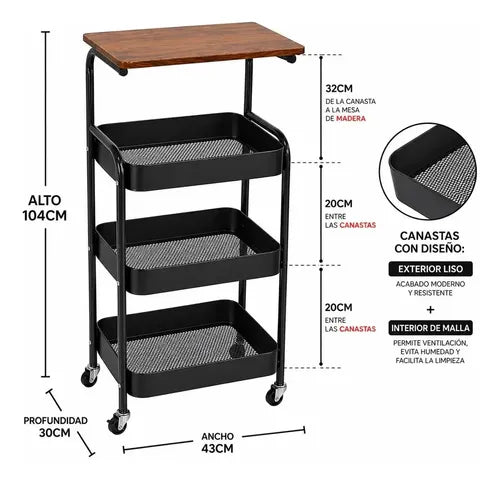 3 Storage Trolly Rack