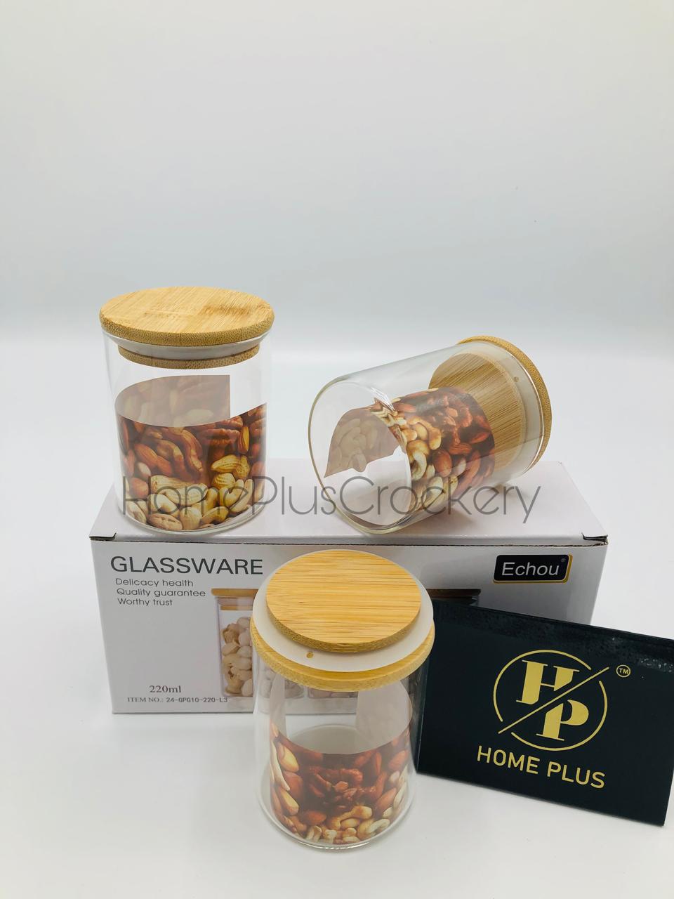 3-Pcs Glass Jar Set 220ml