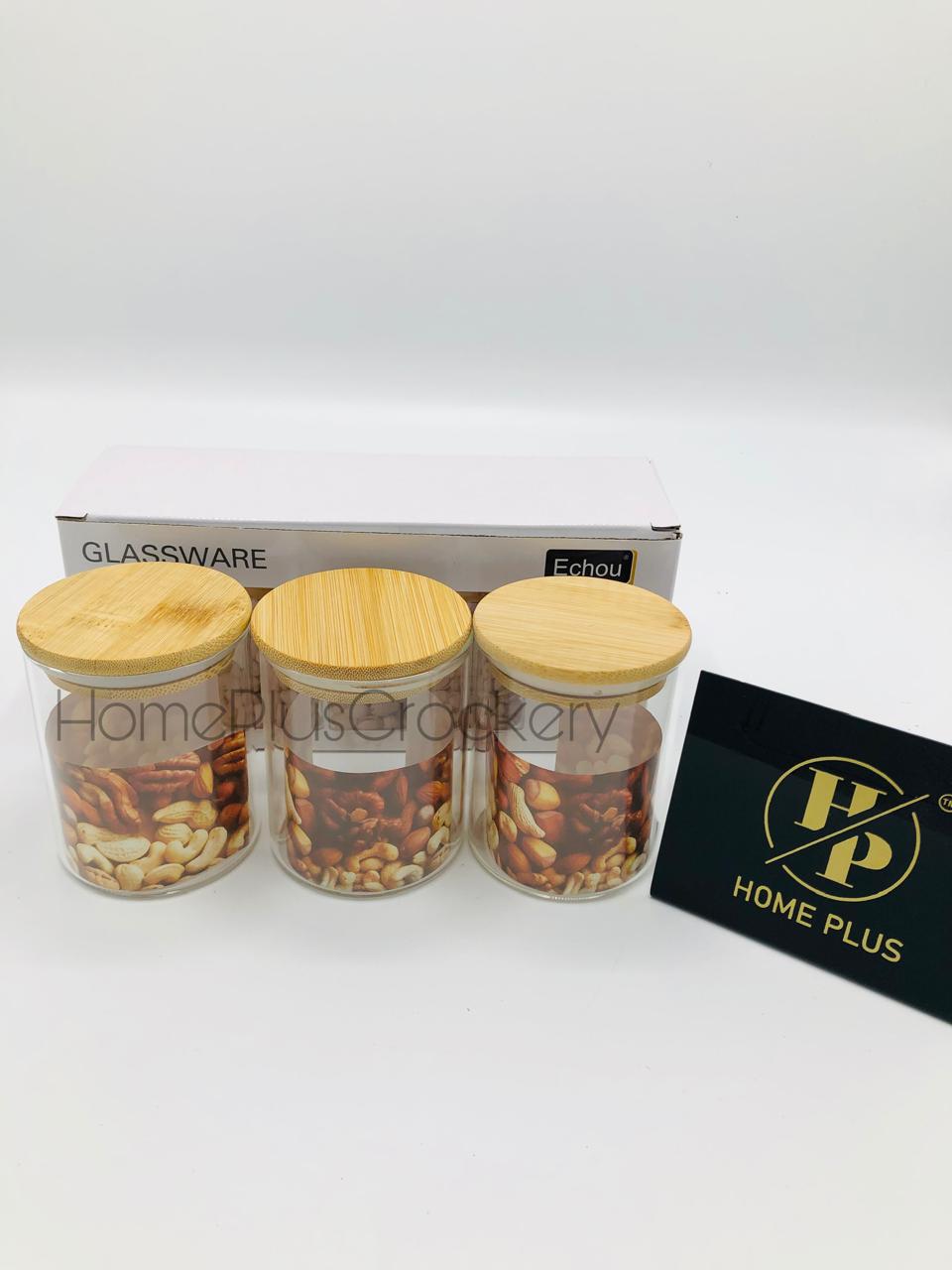 3-Pcs Glass Jar Set 220ml