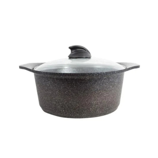 Arshia Nonstick Granite Casserole With Glass Lid
