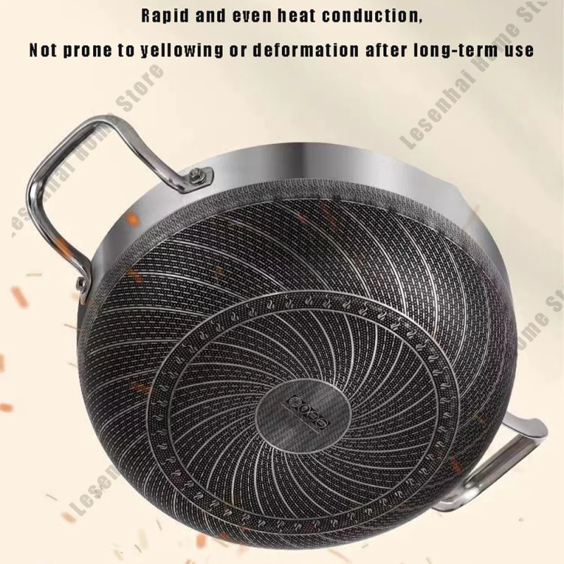 Non-Stick Wok Egg Pan & Stainless Steel Soup Pot Set – Honeycomb Induction & Gas Stove Compatible | Adornia.pk