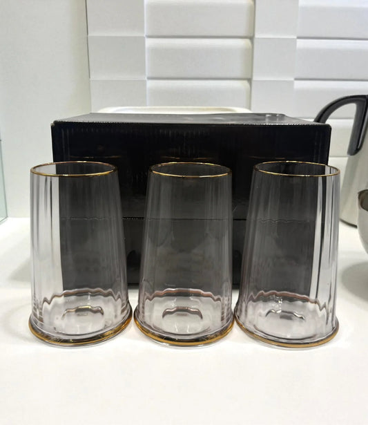 6-Piece Premium Glass Set – Elegant Drinkware for Water, Juice & Beverages | Durable & Stylish Table Glasses | Adornia.pk