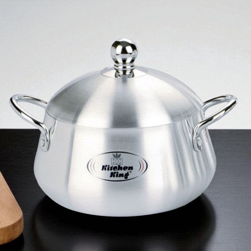 Kitchen King Julia Belly Pot with Lid – 19.6 Liter (36 cm) Extra-Large Stainless Steel Stock Pot | Adornia.pk