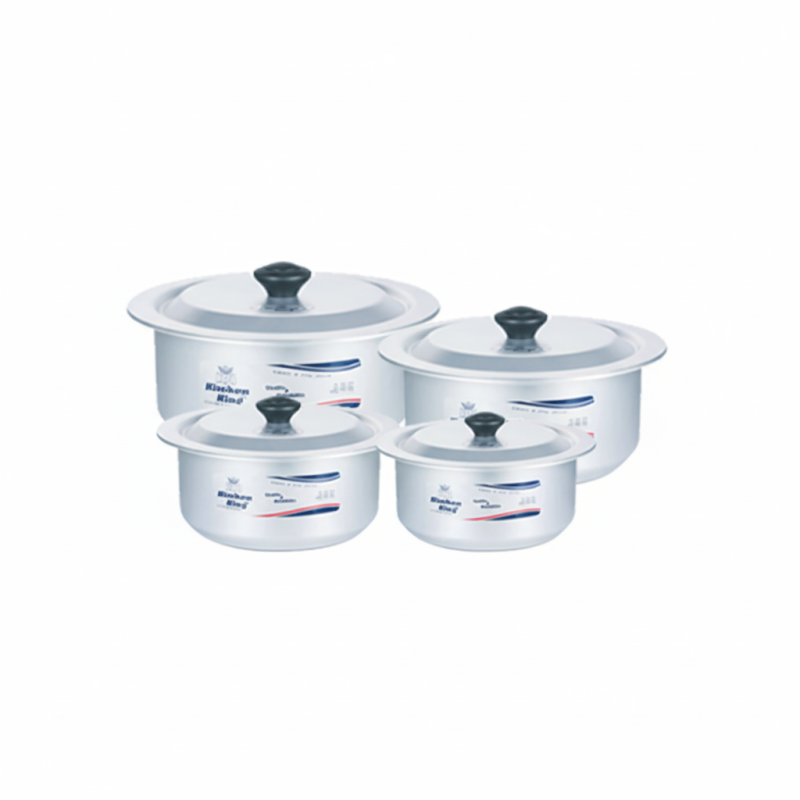 Kitchen King 4-Piece Premium Nonstick Pot Set – Durable Daily Cooking Cookware Collection | Adornia.pk