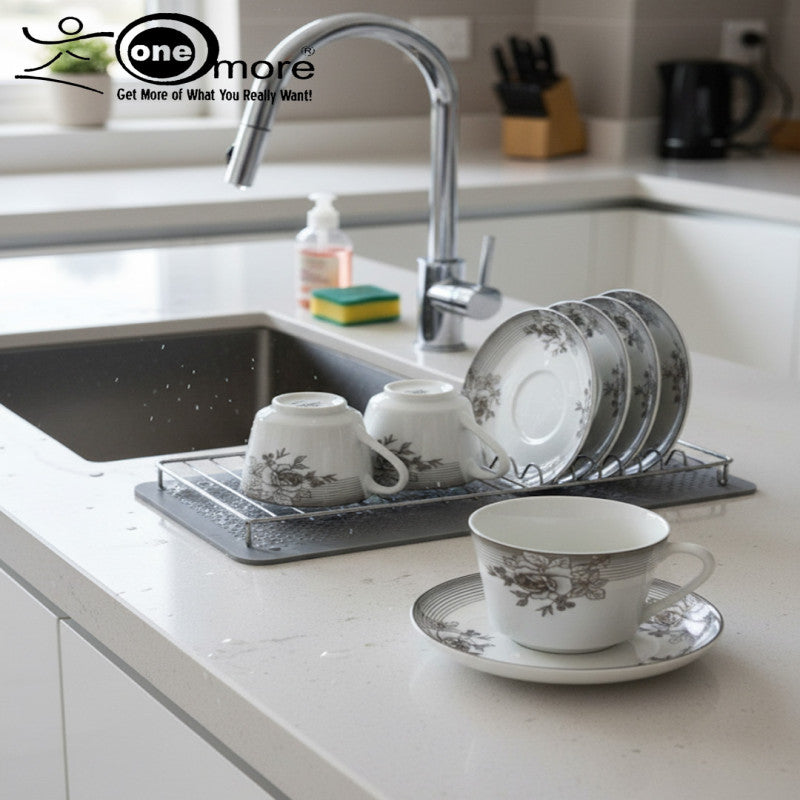 Daily Elegance 12-Piece Tea & Coffee Cup & Saucer Set – 6 Cups & 6 Saucers | Adornia.pk