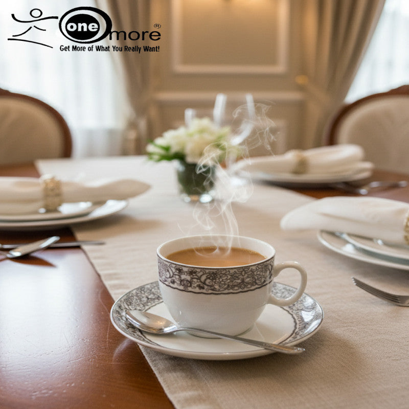 12-Piece Graceful Tea Cup & Saucer Set