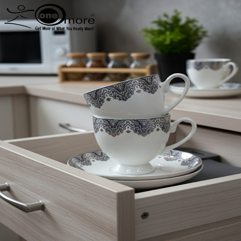 Premium Porcelain Tea Cup & Saucer Set