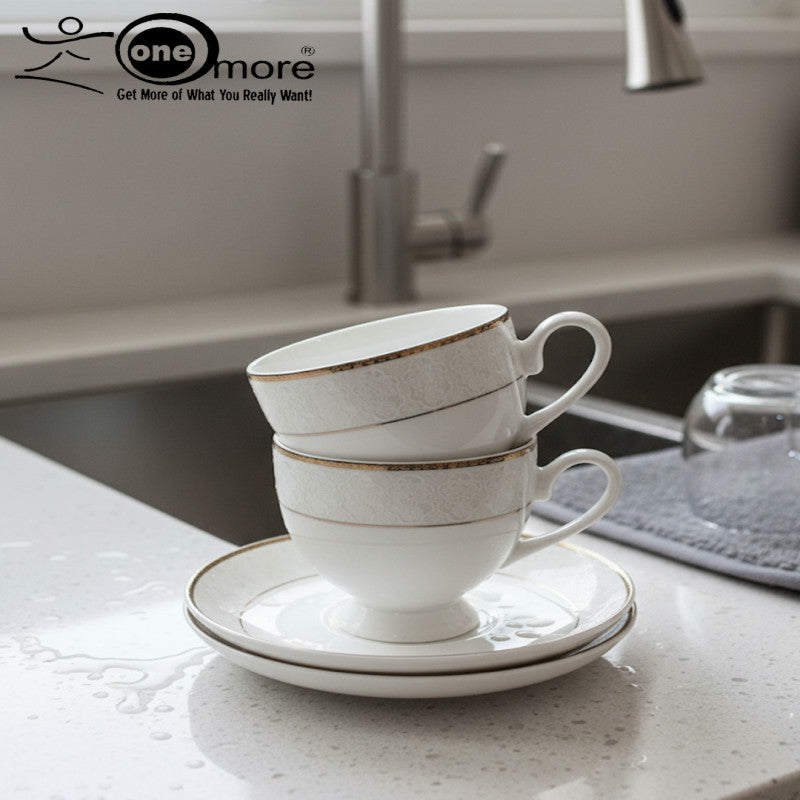 Sophisticated Porcelain Tea Cup & Saucer Set