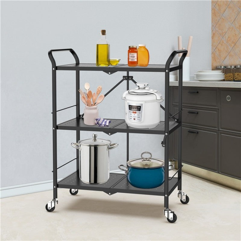 “3-Layer Kitchen Trolley – Heavy-Duty Movable Storage Rack”