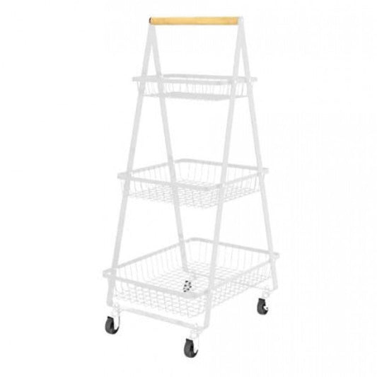 “3-Layer A-Frame Metal Trolley Cart – White, Multi-Function”