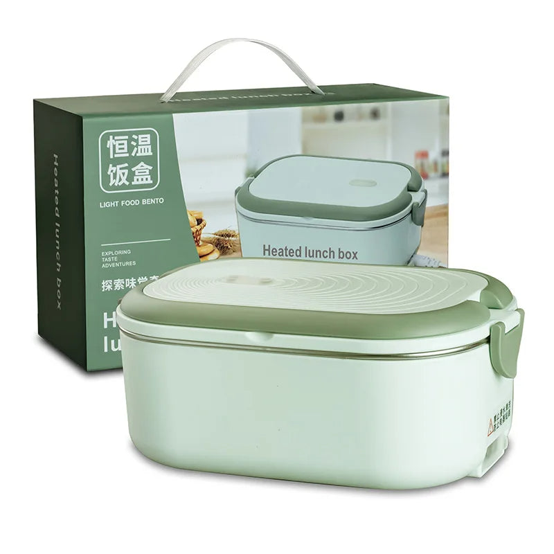 Electric Heated Lunch Box With No Water Injection,304 Stainless Steel,Plug-In Insulation,For Office Workers,Constant Temperature