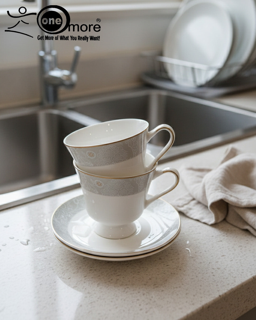 Sophisticated Porcelain Tea Cup & Saucer Set